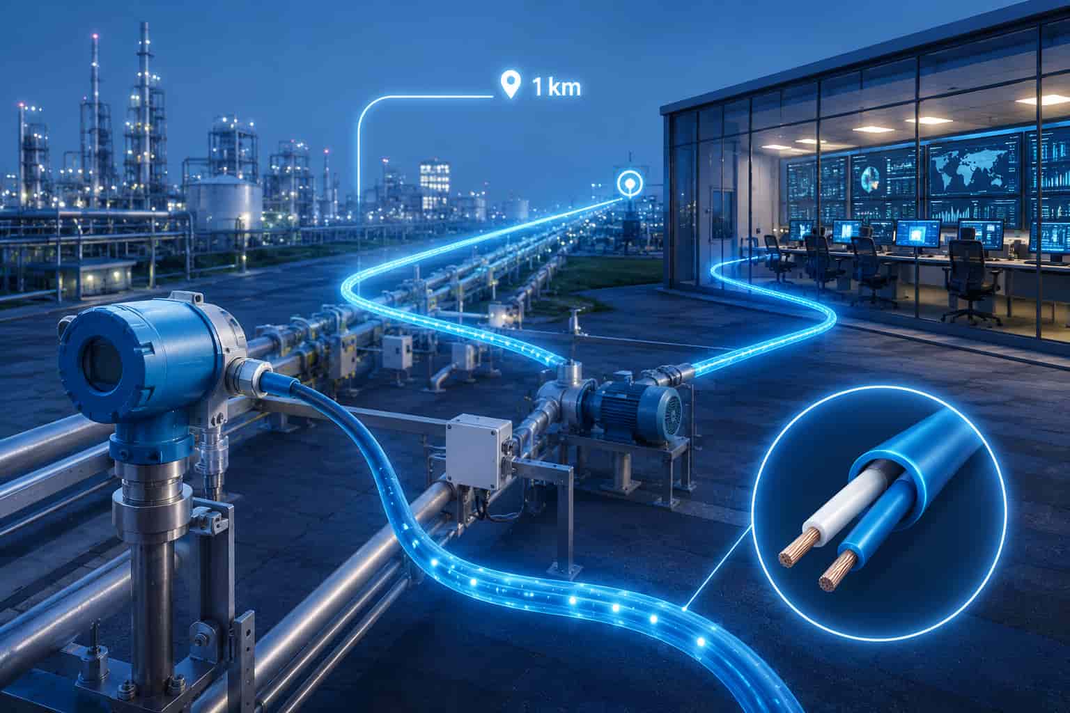 Long-Reach Ethernet Connecting Industrial Field Devices to the Control Room